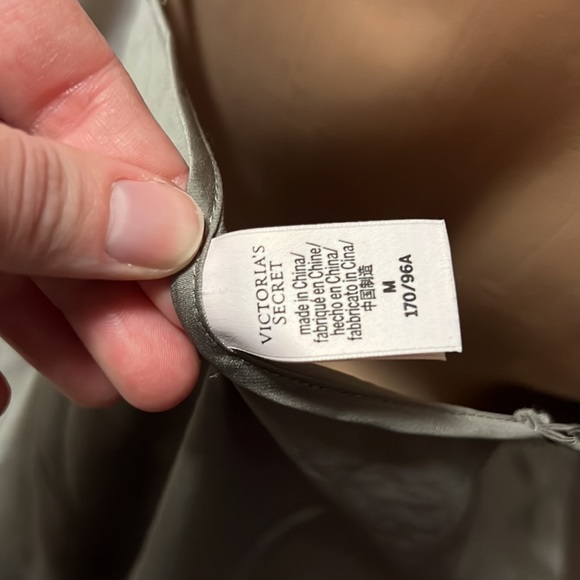 Victoria secret 2 piece pj set silk satin green grey lace sexy y2k vintage tank - Picture 7 of 10